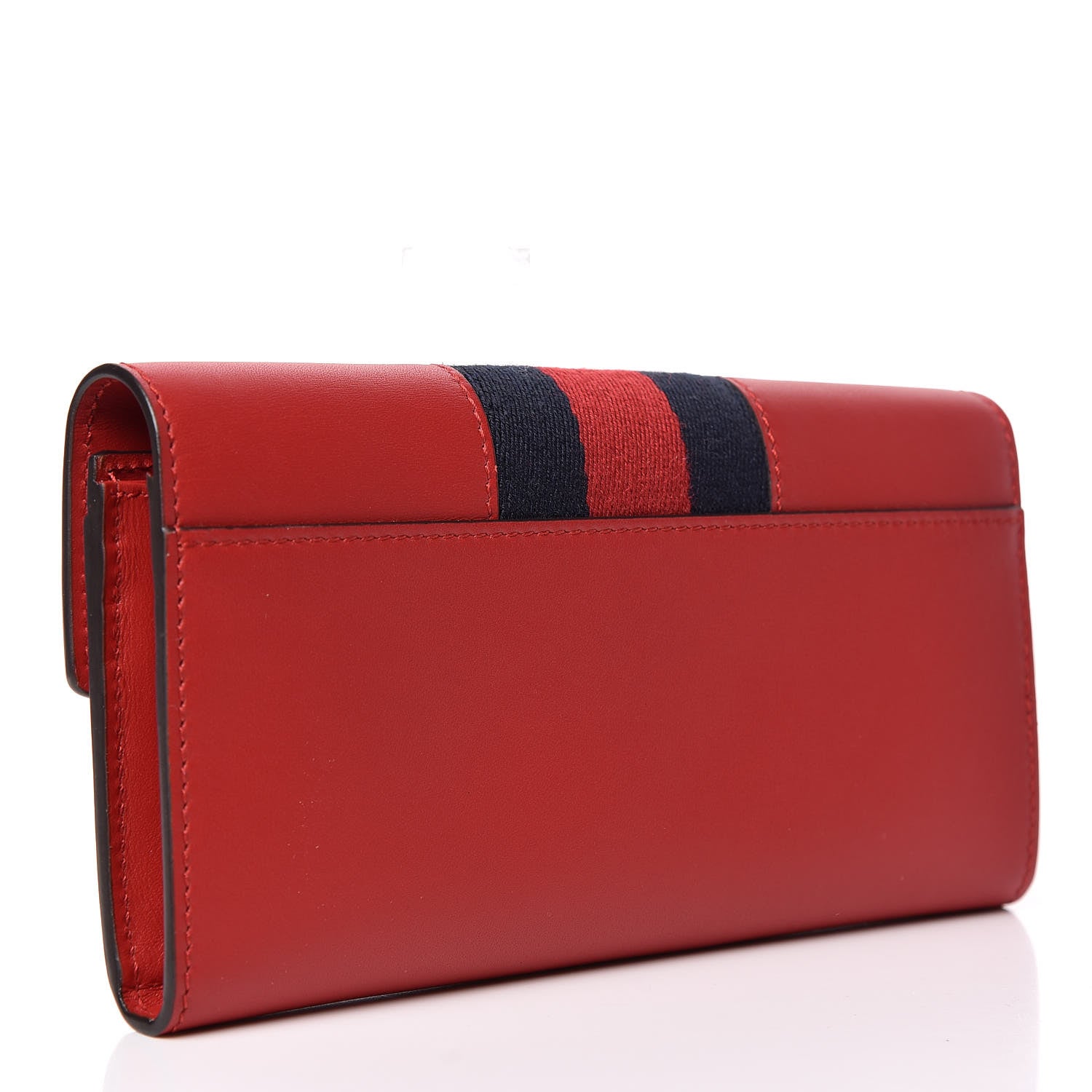 Gucci Calfskin Sylvie Continental Wallet Hibiscus Red 3 of 8