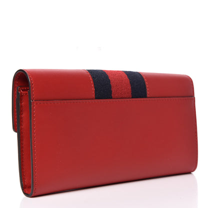 Gucci Calfskin Sylvie Continental Wallet Hibiscus Red 3 of 8