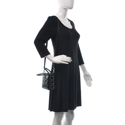 Christian Dior Satin Crystal Cannage Mini Lady Dior Black 2 of 10