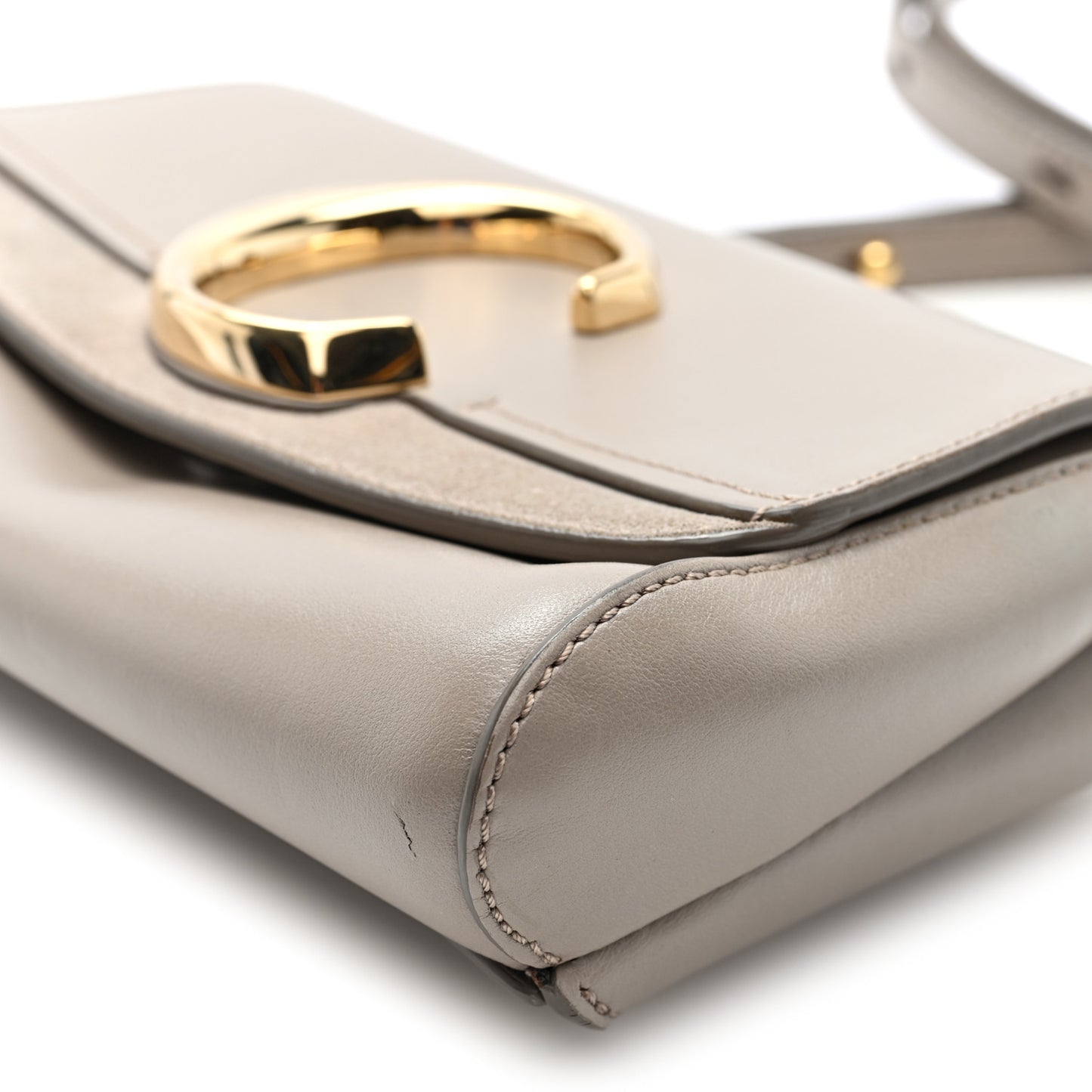 Calfskin Suede C Belt Bag Motty Grey