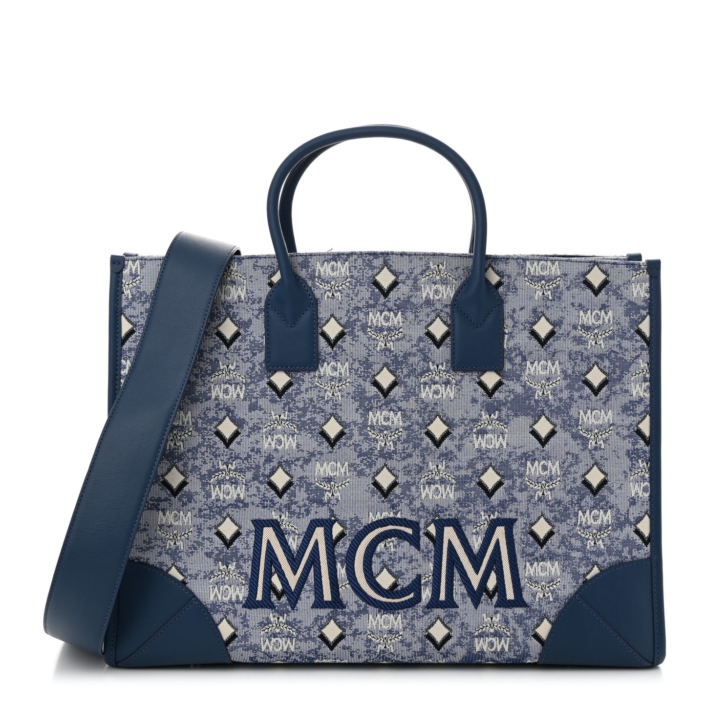 Jacquard Monogram Munchen Extra Large Tote Blue