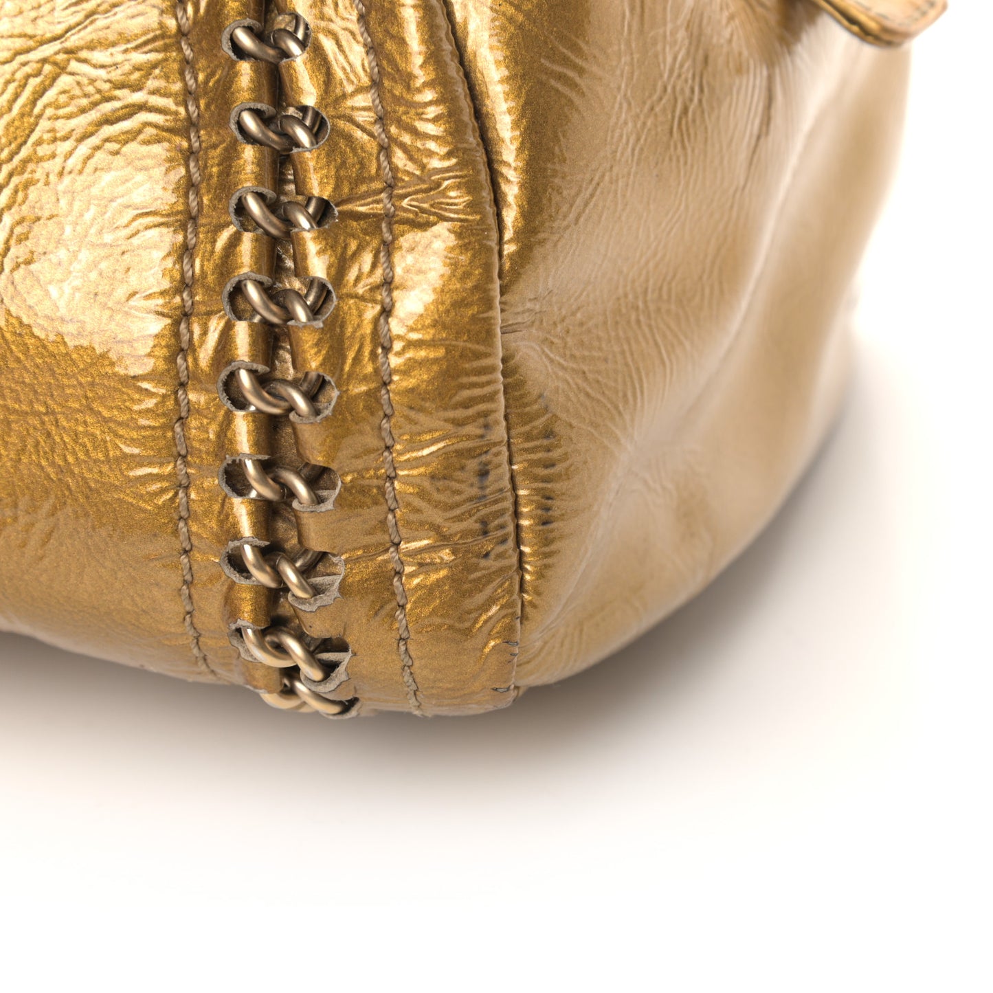 Patent Medium Luxe Ligne Bowler Gold
