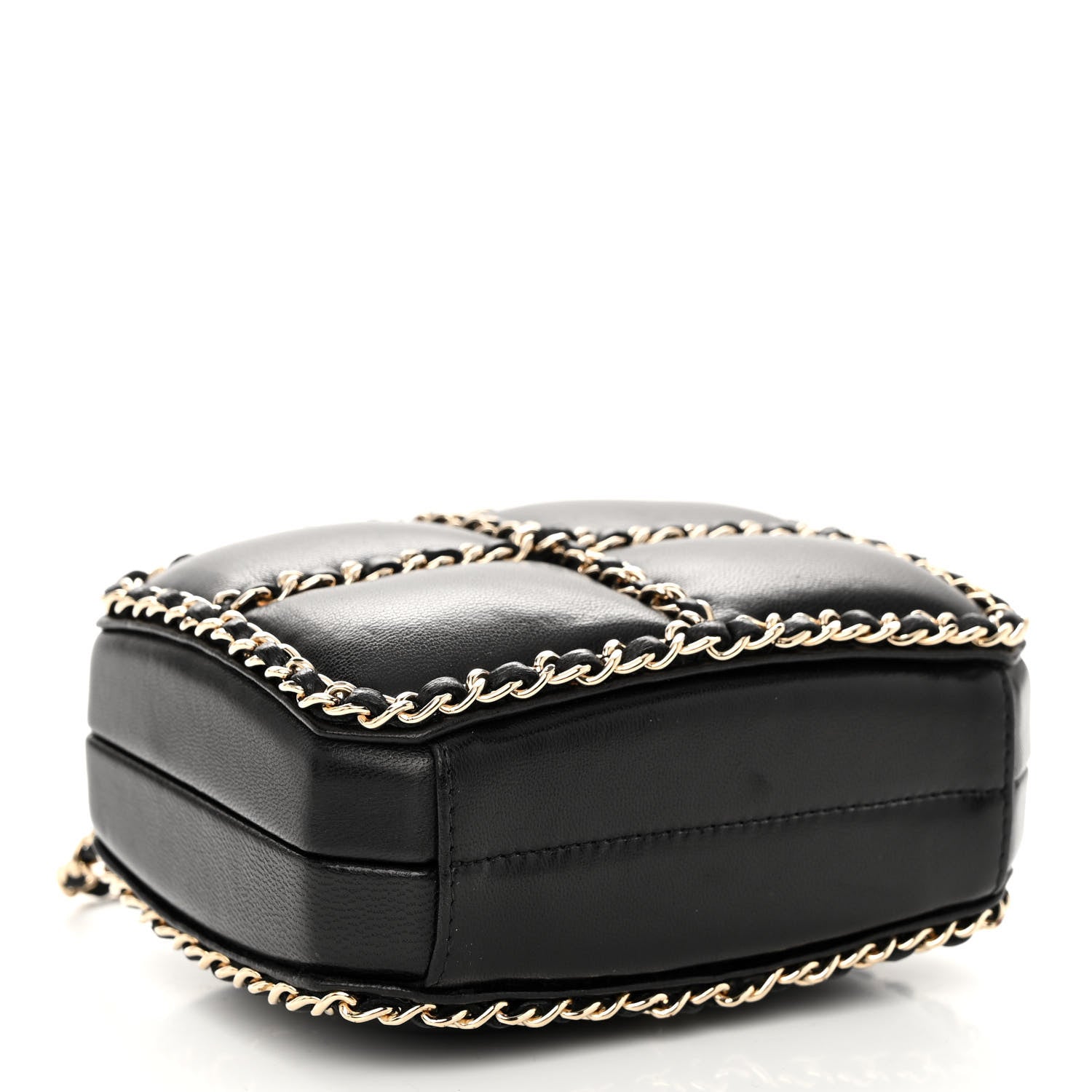 Chanel Lambskin Minaudiere Chain Clutch Black 4 of 10