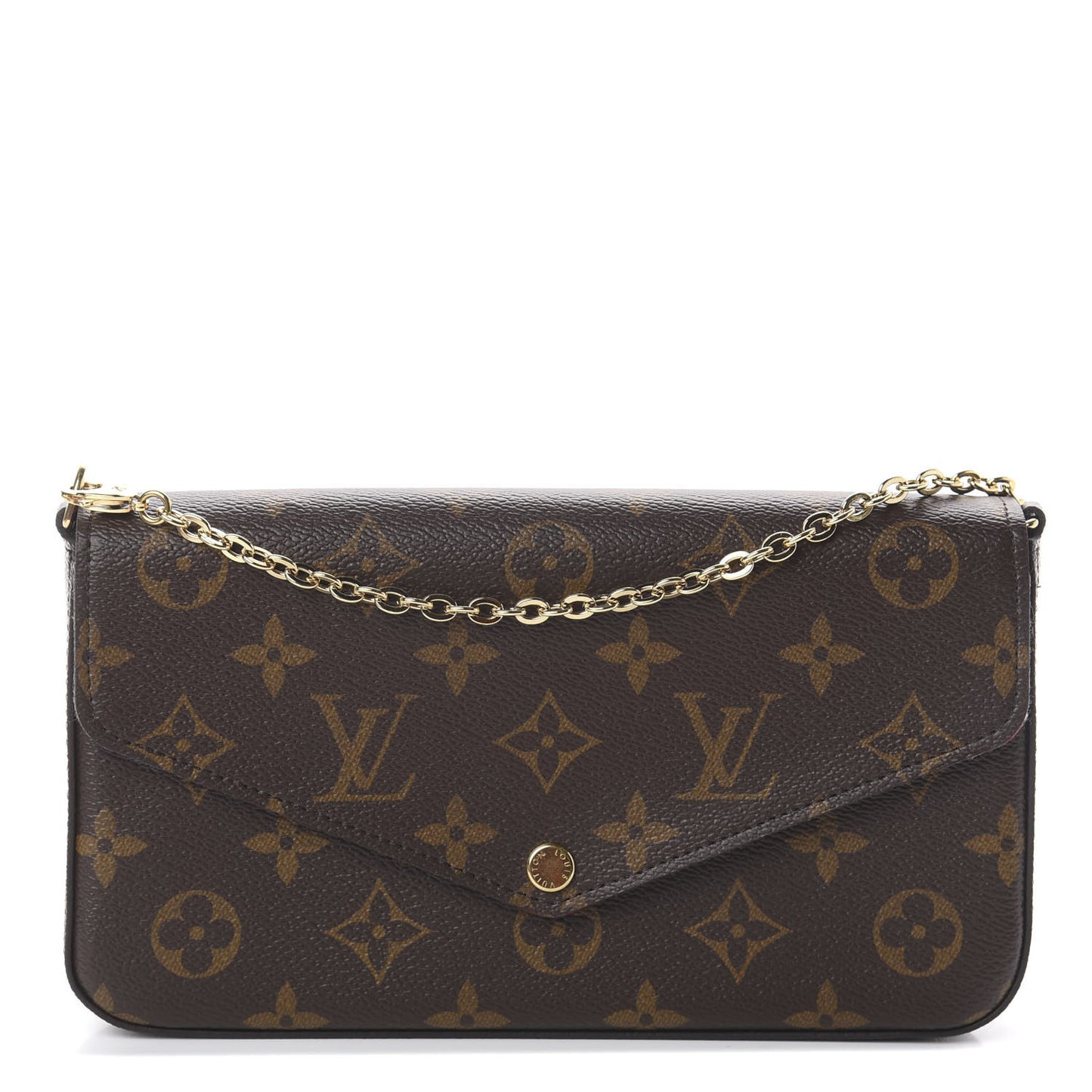 Monogram Pochette Felicie Chain Wallet Fuchsia