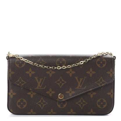 Louis Vuitton Monogram Pochette Felicie Chain Wallet Fuchsia 1 of 6