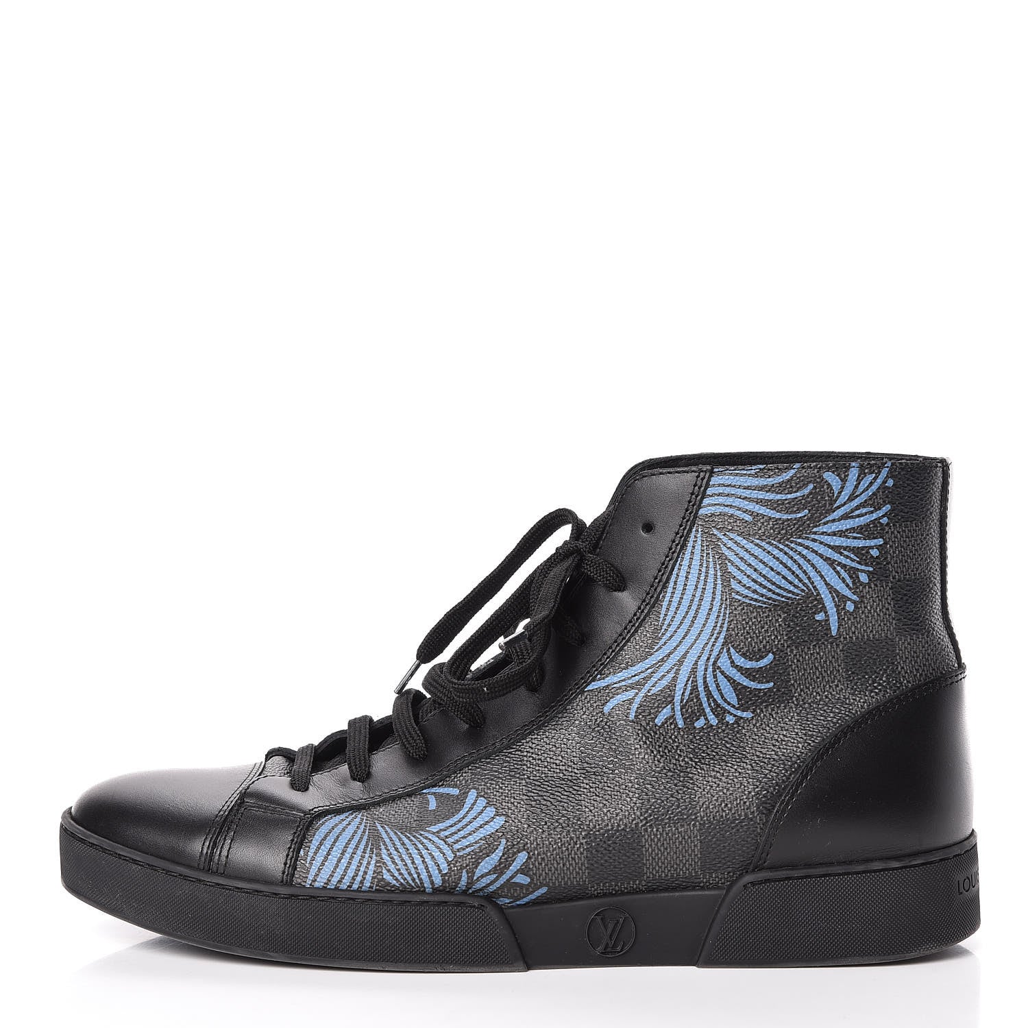 Louis Vuitton Damier Graphite Rope High Top Sneakers 6.5 Blue 1 of 12