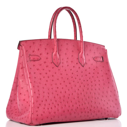 Hermes Ostrich Birkin 35 Fuchsia 3 of 43
