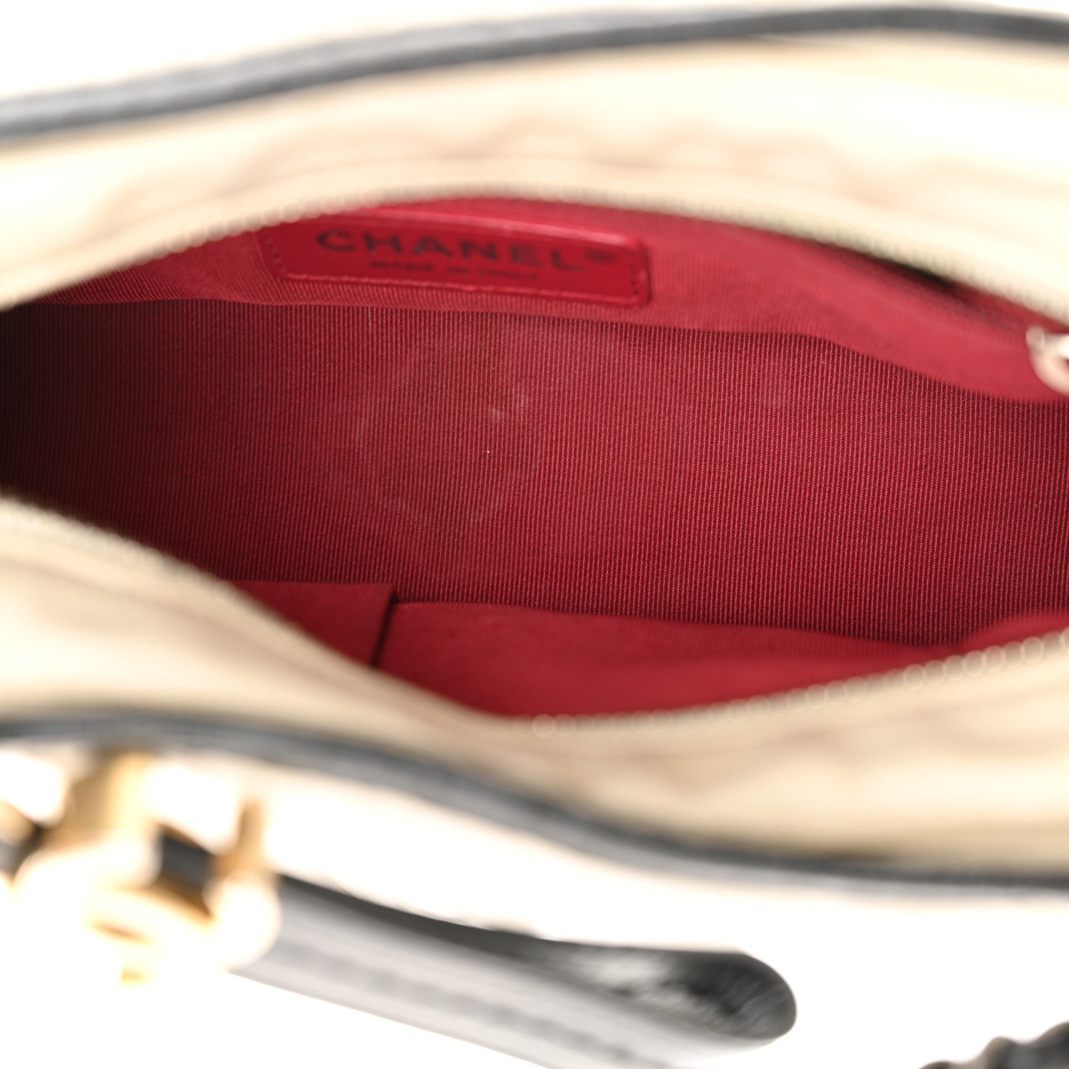 Chanel Aged Calfskin Quilted Small Gabrielle Hobo Black White 5 of 14