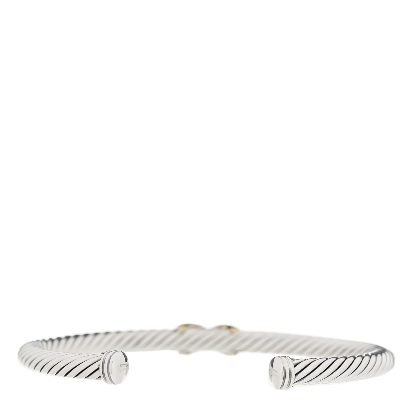 Sterling Silver 14K Yellow Gold 5mm X Station Cable Bracelet