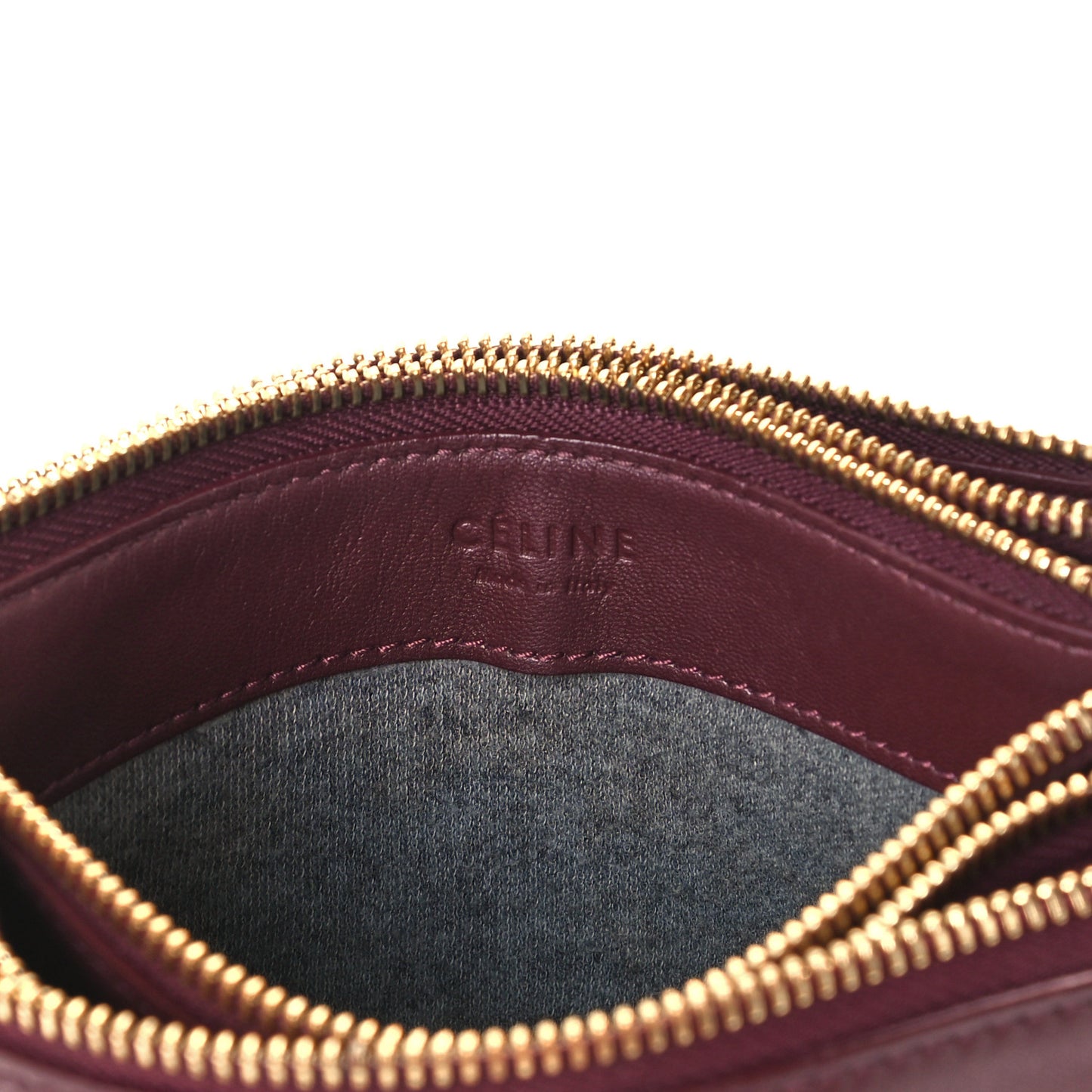 Lambskin Large Trio Crossbody Bag Burgundy