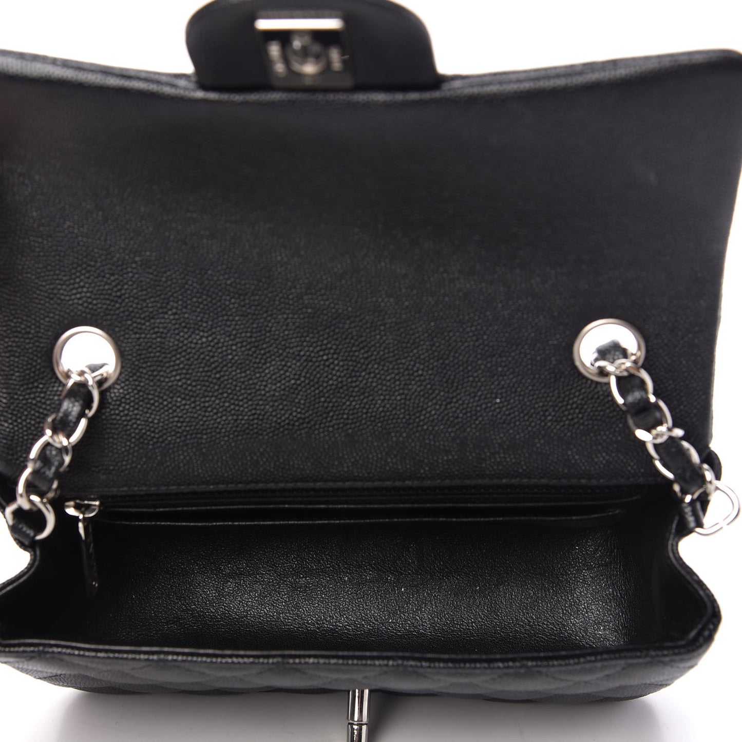 Caviar Quilted Mini Rectangular Flap Black