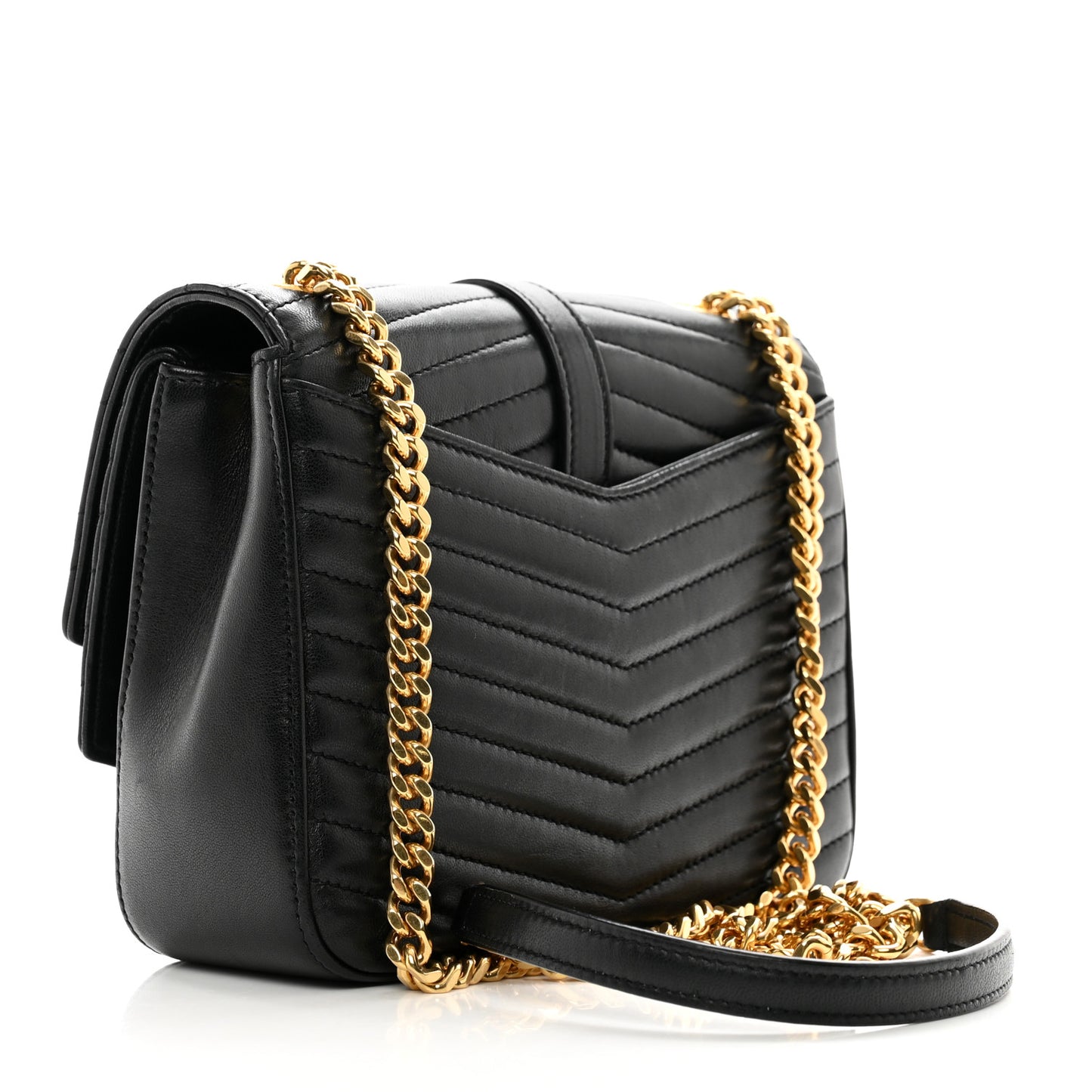 Lambskin Matelasse Chevron Monogram Small Sulpice Bag Black