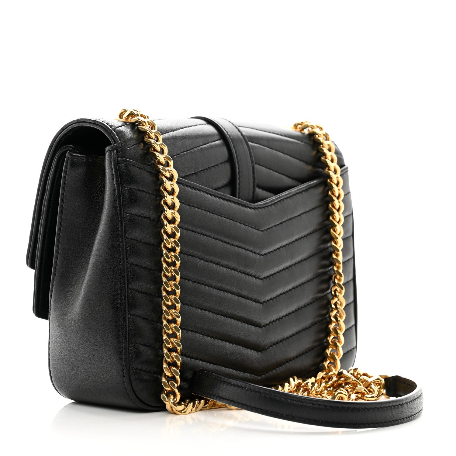 Saint Laurent Lambskin Matelasse Chevron Monogram Small Sulpice Bag Black 3 of 10