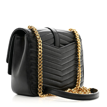 Saint Laurent Lambskin Matelasse Chevron Monogram Small Sulpice Bag Black 3 of 10