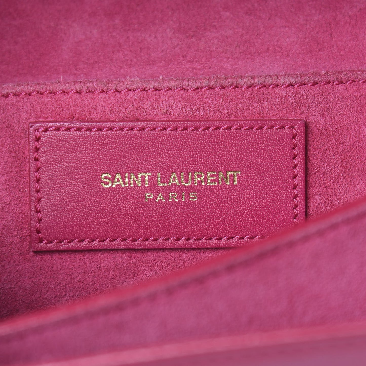 Calfskin Small Classic Y Satchel Fuchsia