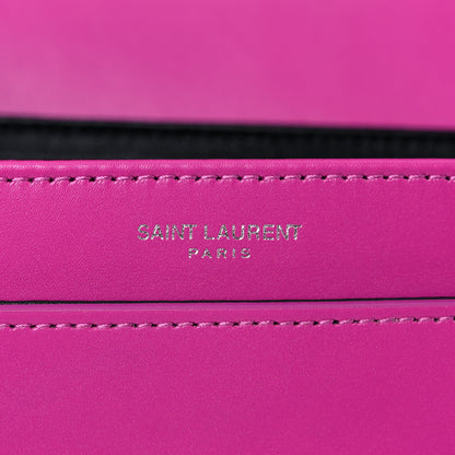 Saint Laurent Box Calfskin Monogram Medium Solferino Satchel Fuchsia 8 of 13