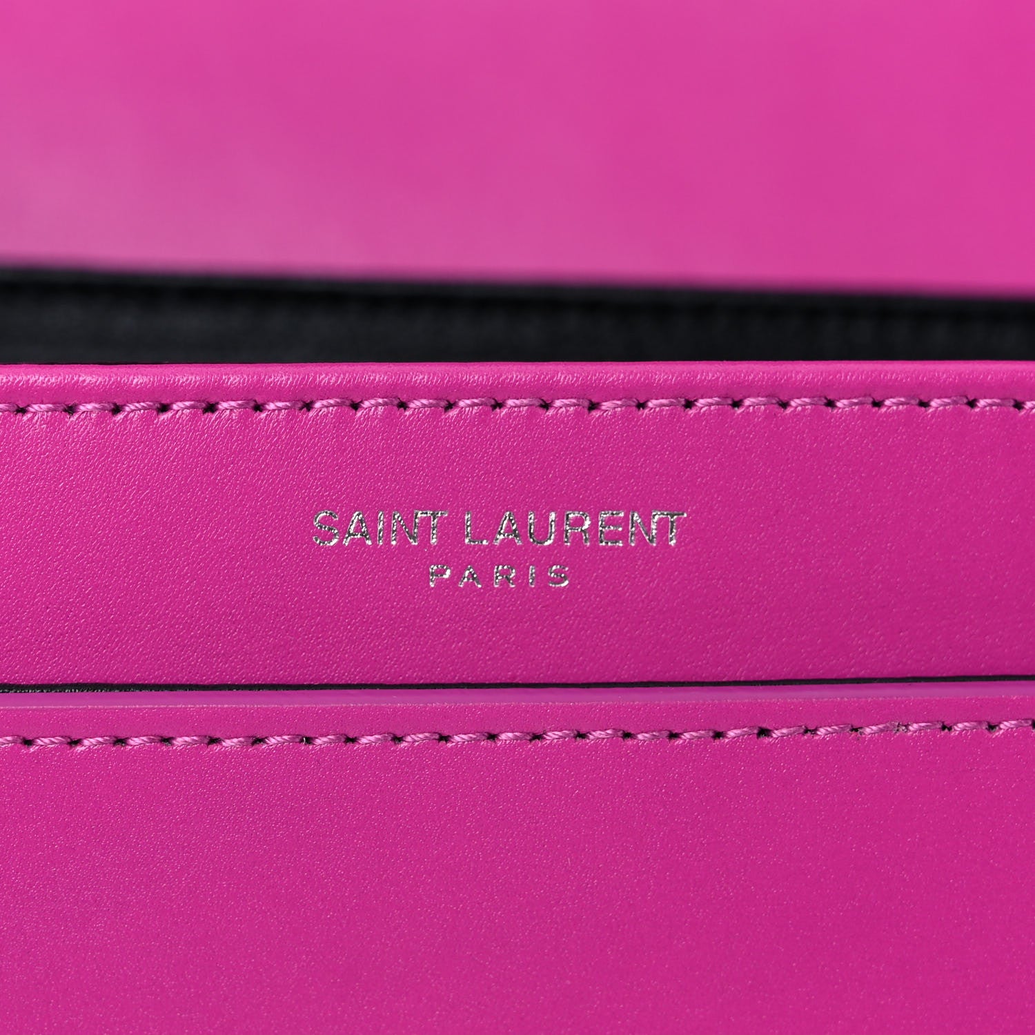 Saint Laurent Box Calfskin Monogram Medium Solferino Satchel Fuchsia 8 of 13