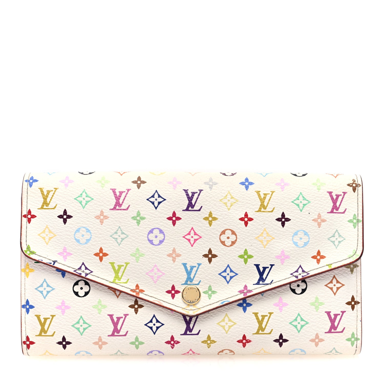 Louis Vuitton Monogram Multicolor Sarah Wallet NM White Litchi 1 of 6