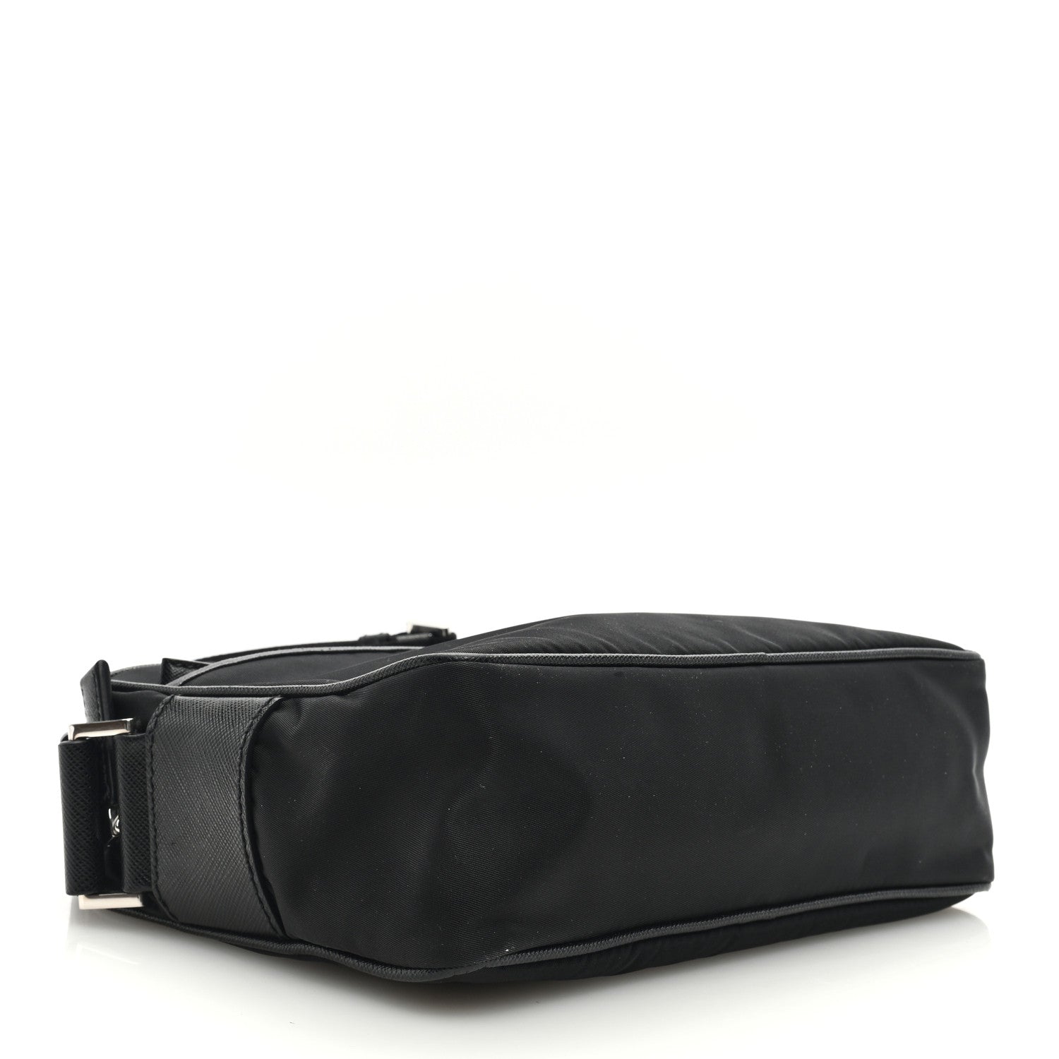 Prada Tessuto Saffiano Pocket Double Zip Shoulder Bag Black 4 of 9