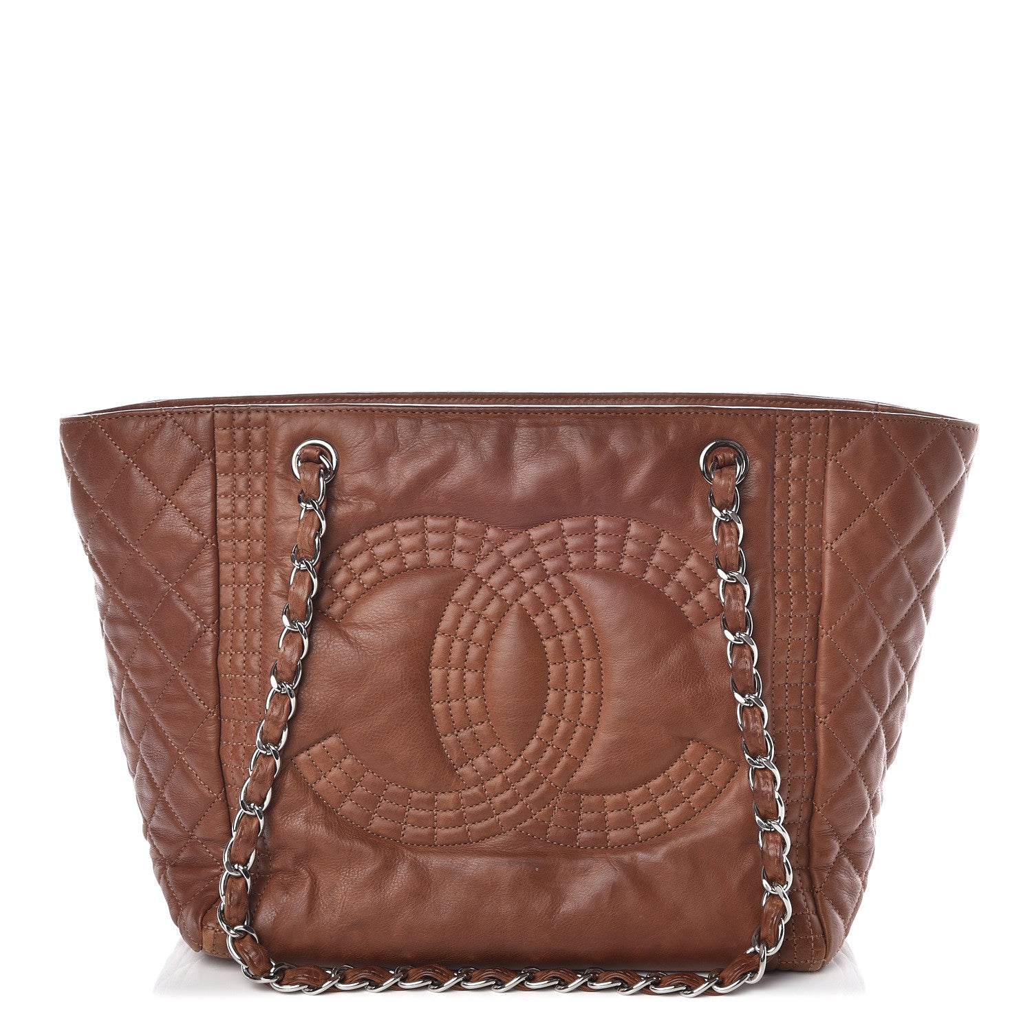Chanel Calfskin On The Bund Shopping Tote Brown 1 of 14