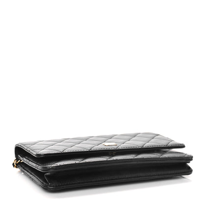 Chanel Lambskin Quilted Wallet On Chain WOC Black 4 of 10