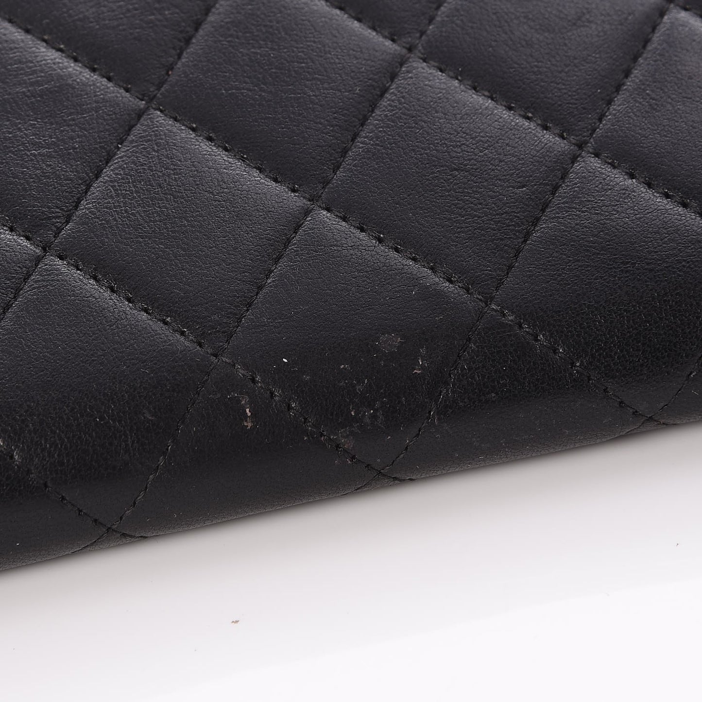 Lambskin Quilted Boy Zip Around Wallet Black