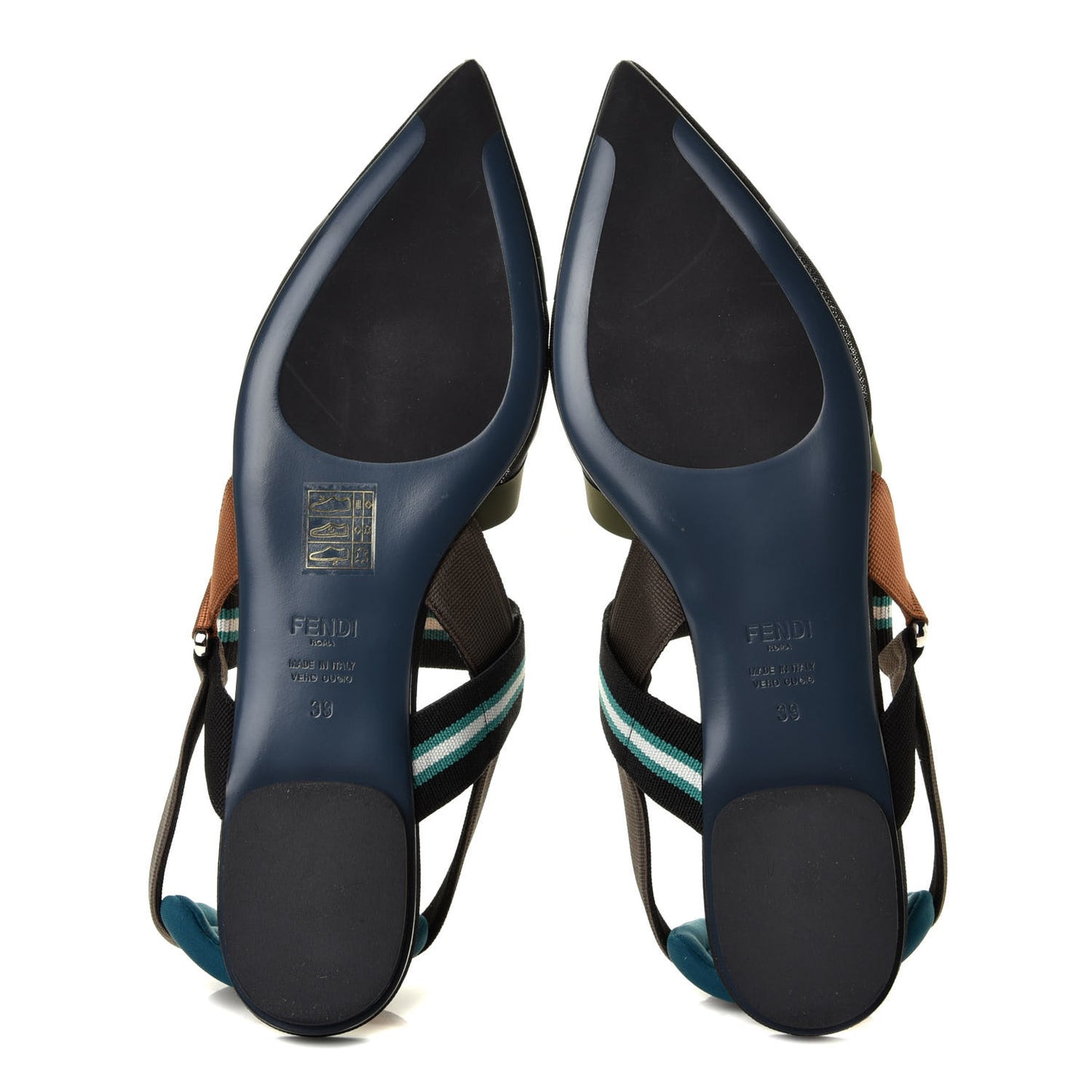 Technical Mesh Colibri Slingback Ballerina Flats 39 Green Multicolor