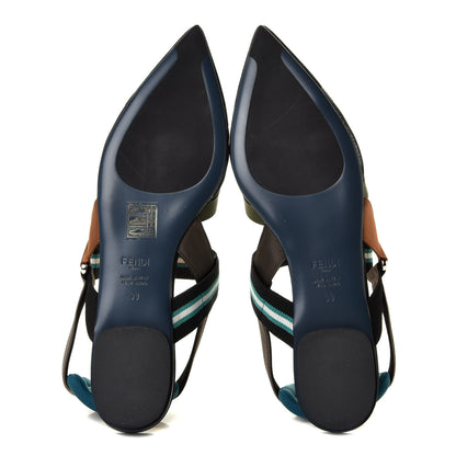 Fendi Technical Mesh Colibri Slingback Ballerina Flats 39 Green Multicolor 12 of 15