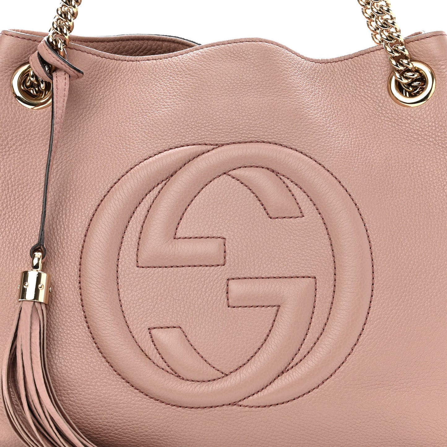 Pebbled Calfskin Medium Soho Chain Shoulder Bag Dark Cipria