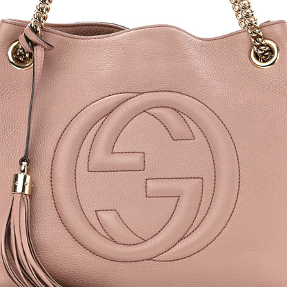 Gucci Pebbled Calfskin Medium Soho Chain Shoulder Bag Dark Cipria 7 of 11