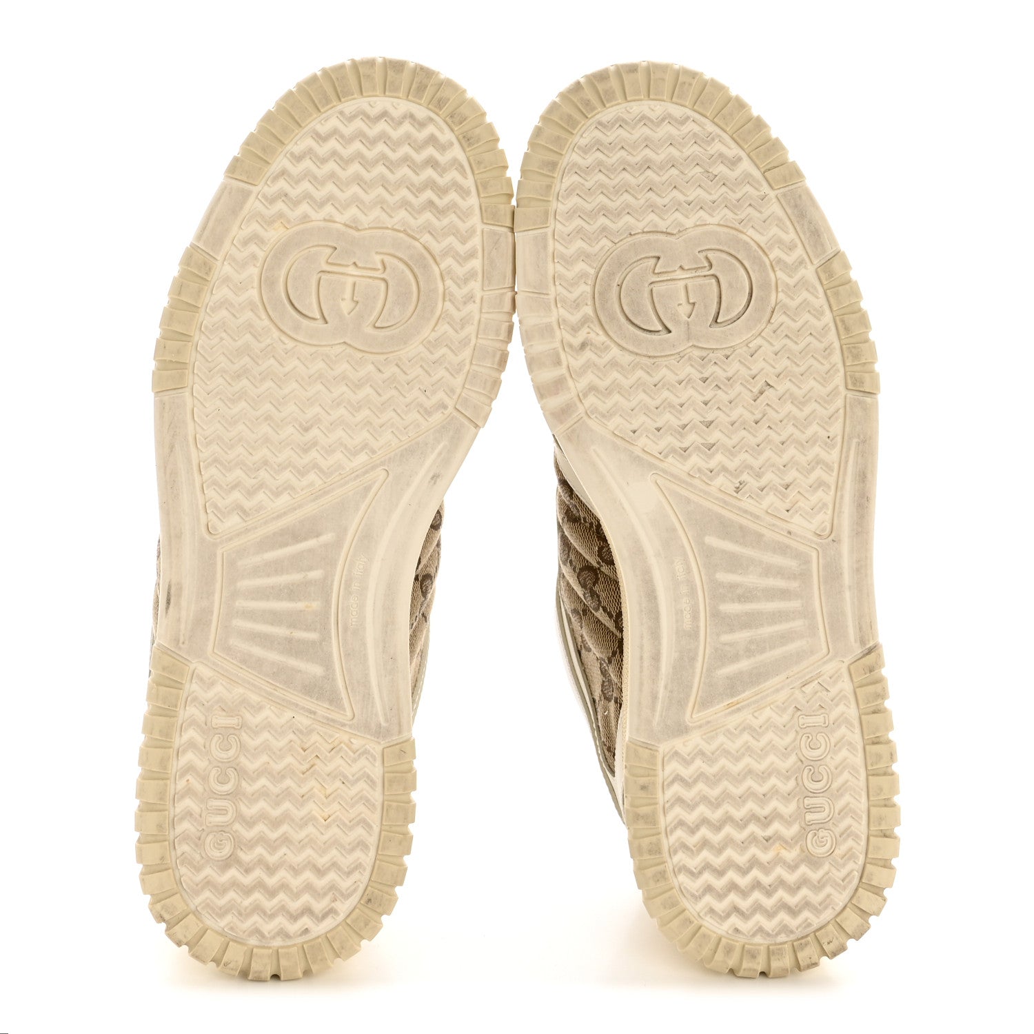 Gucci Calfskin GG Monogram Re-Web Womens Sneakers 39 White Beige Ebony 6 of 11