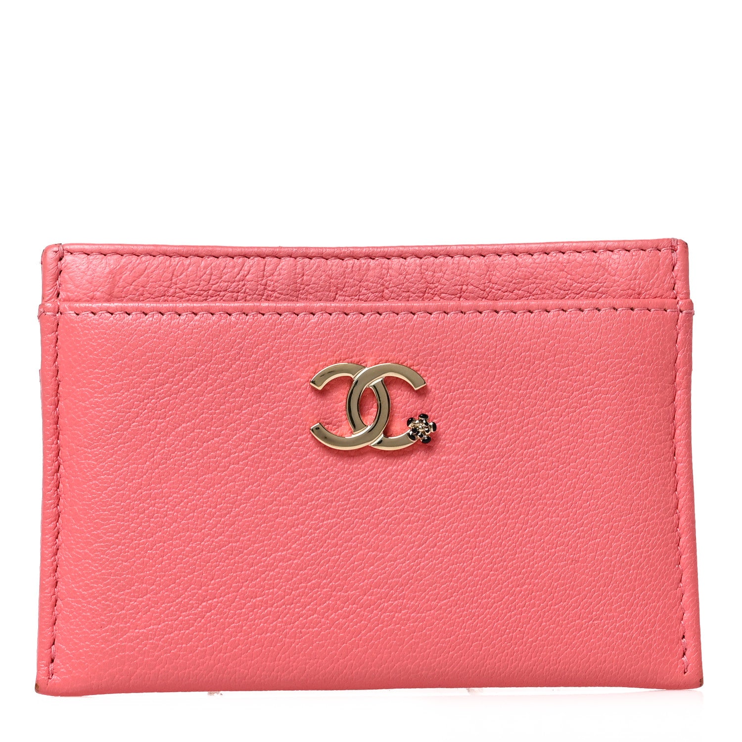 Chanel Goatskin CC Camellia Card Holder Pink 1 of 7