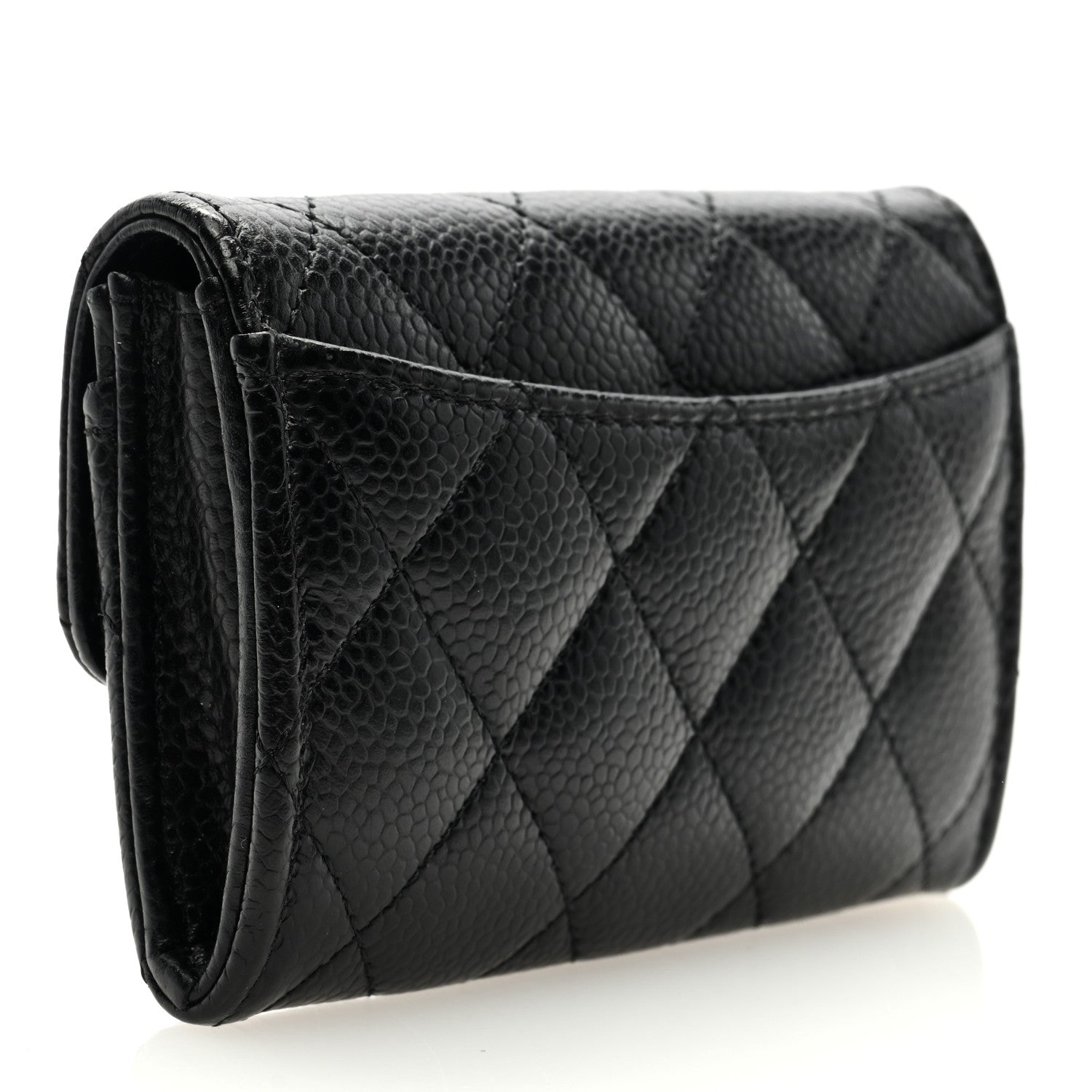 Chanel Caviar Quilted Flap Card Holder Wallet Black 3 of 7