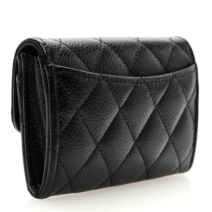 Chanel Caviar Quilted Flap Card Holder Wallet Black 3 of 7