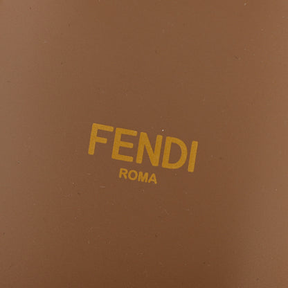 Fendi Fabric Jacquard Nappa FF Womens Fendi Feel Buckled Slide Sandals 40 Tobacco Black Miele Scuro 7 of 8