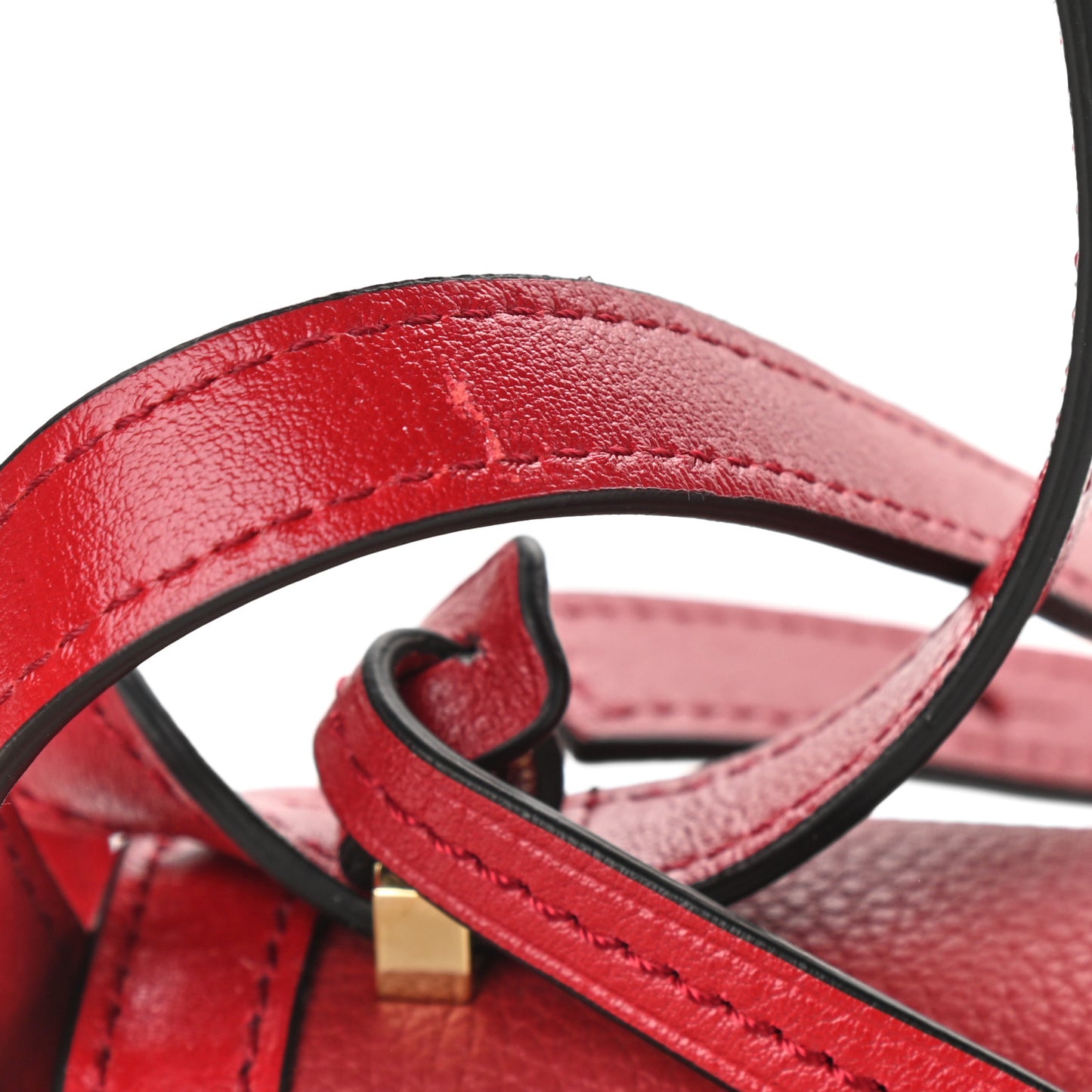 Grained Calfskin Medium Barcelona Shoulder Bag Scarlet Red
