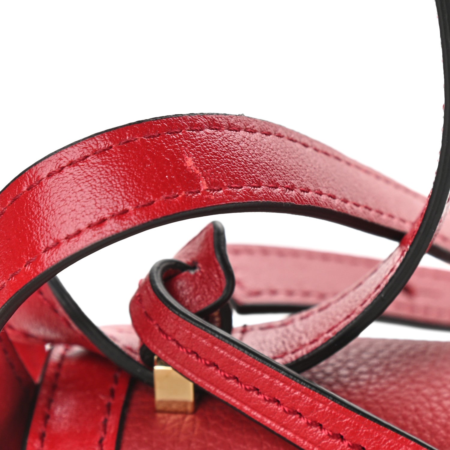 Loewe Grained Calfskin Medium Barcelona Shoulder Bag Scarlet Red 9 of 9