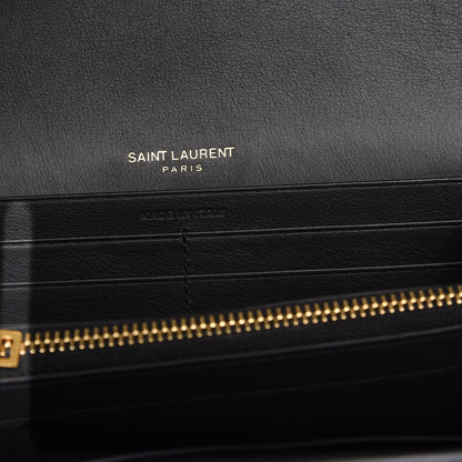 Saint Laurent Calfskin Monogram Large Flap Wallet Black 5 of 7