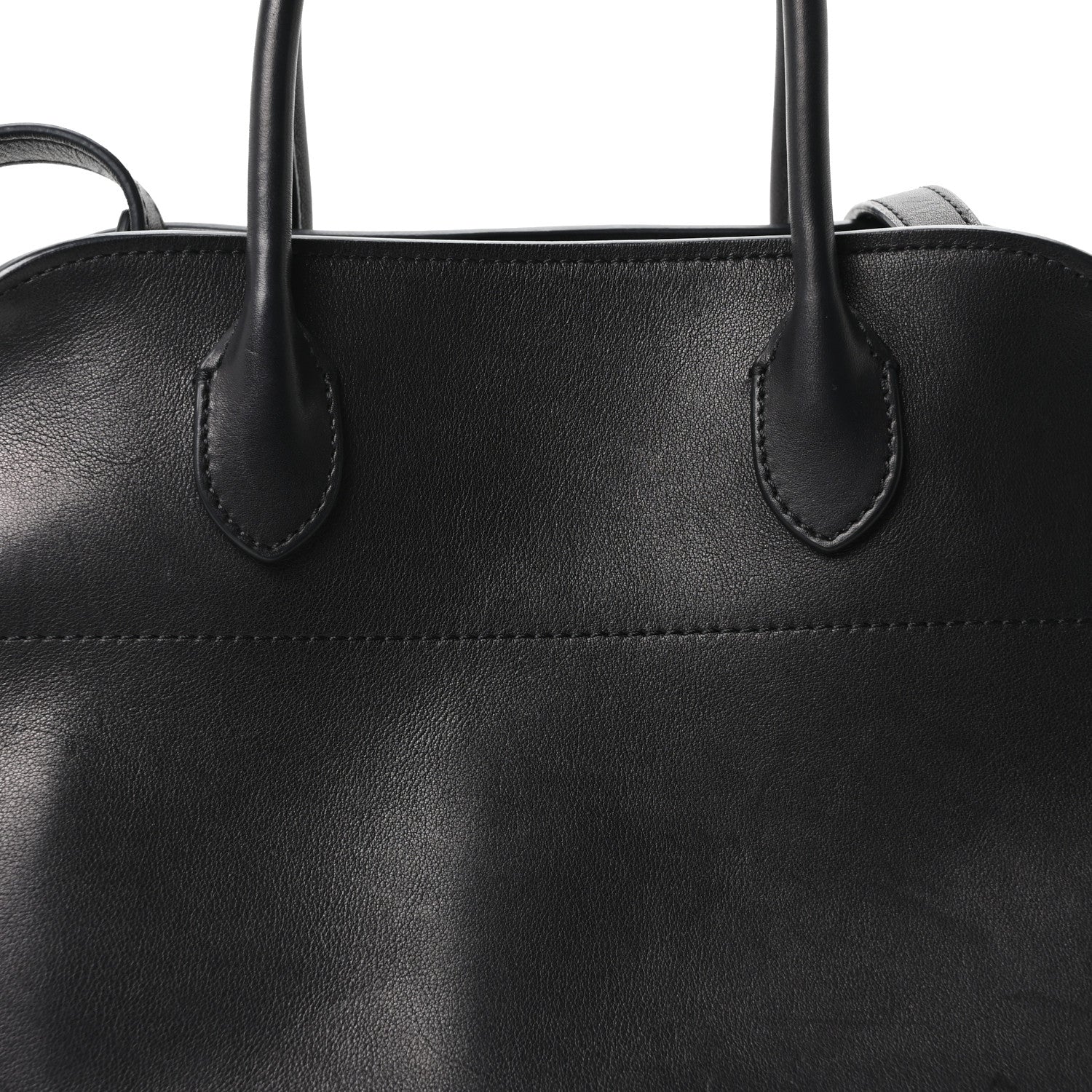 The Row Polished Saddle Calfskin Soft Margaux 12 Black 7 of 9