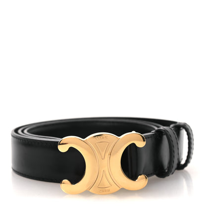 Celine Box Calfskin Medium Triomphe Belt 80 32 Black 1 of 7