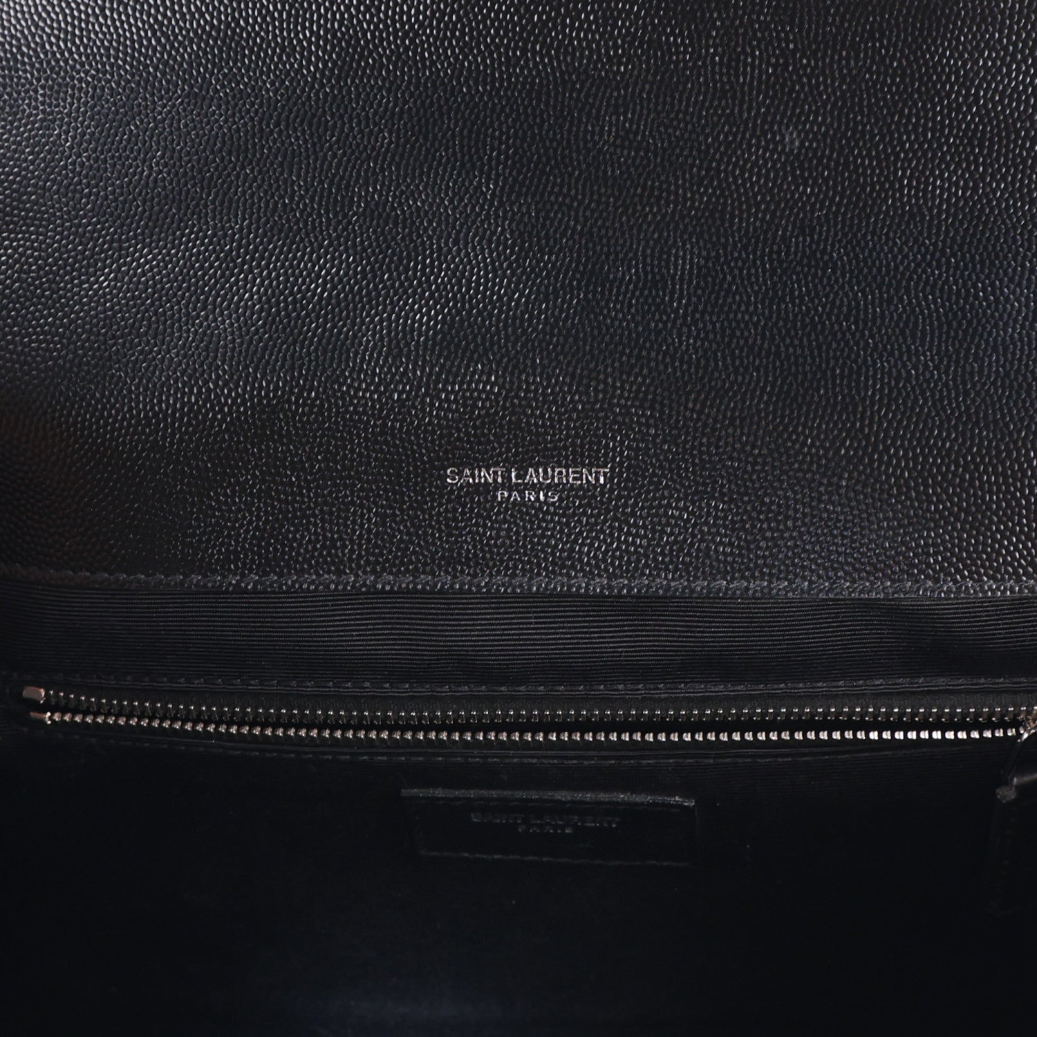 Saint Laurent Grain De Poudre Textured Mixed Matelasse Large Triquilt Monogram Satchel Black 6 of 11