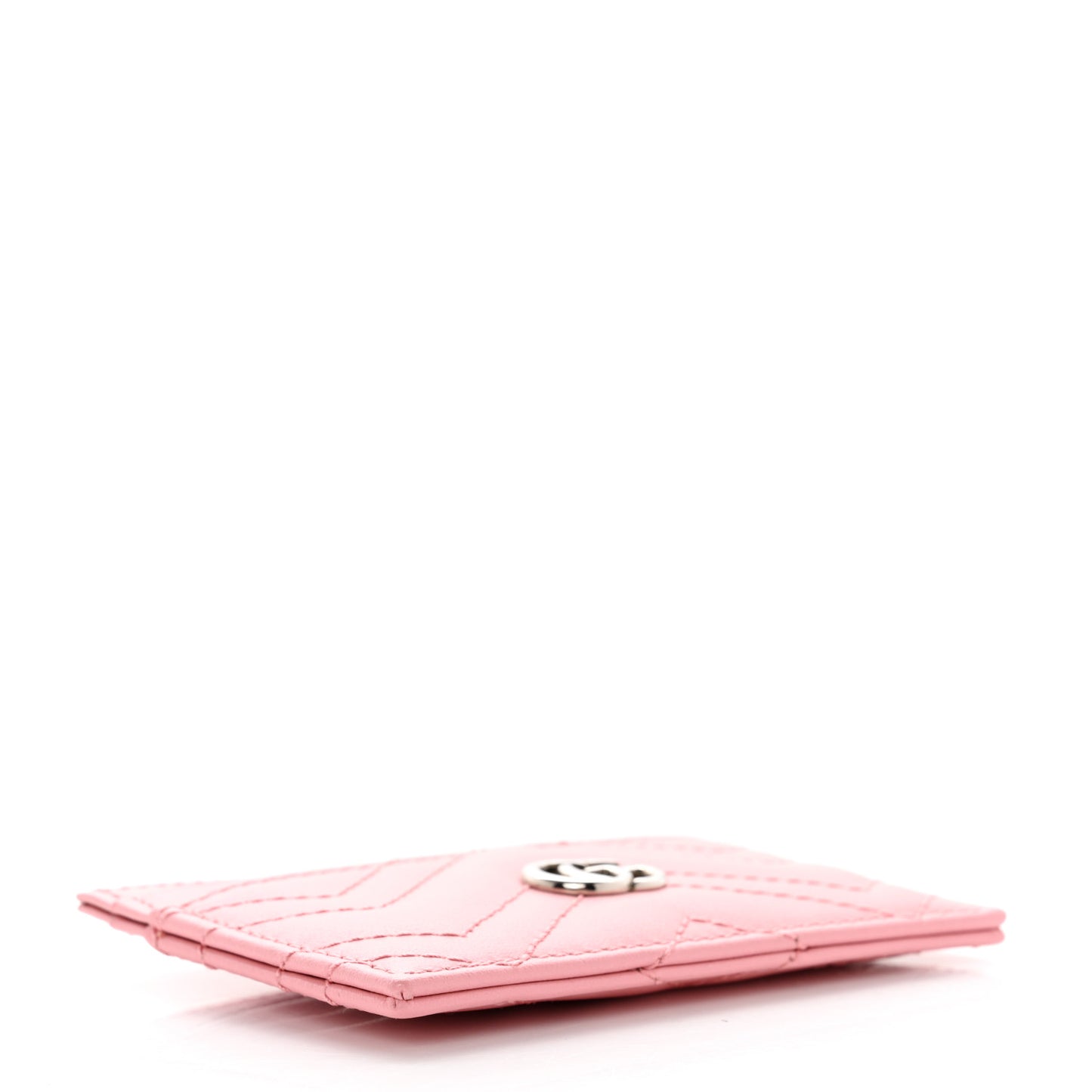 Calfskin Matelasse GG Marmont Card Holder Wild Rose