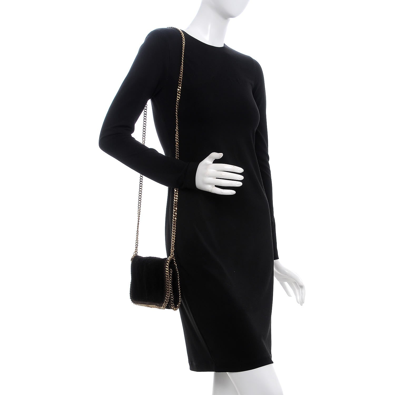 Stella McCartney Velvet Python Embossed Falabella Crossbody Bag Bronze 2 of 8