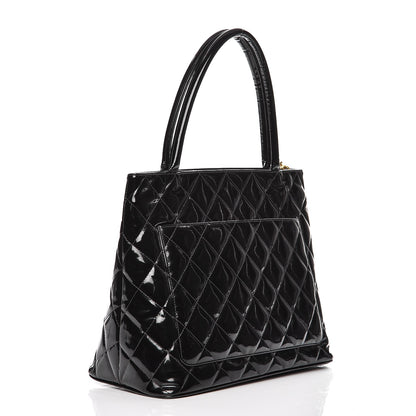 Chanel Patent Quilted Medallion Tote Black 3 of 29