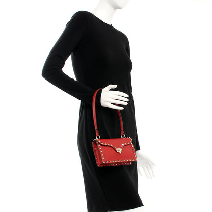 Valentino Garavani Calfskin Rockstud Mini Shoulder Bag Red 2 of 7