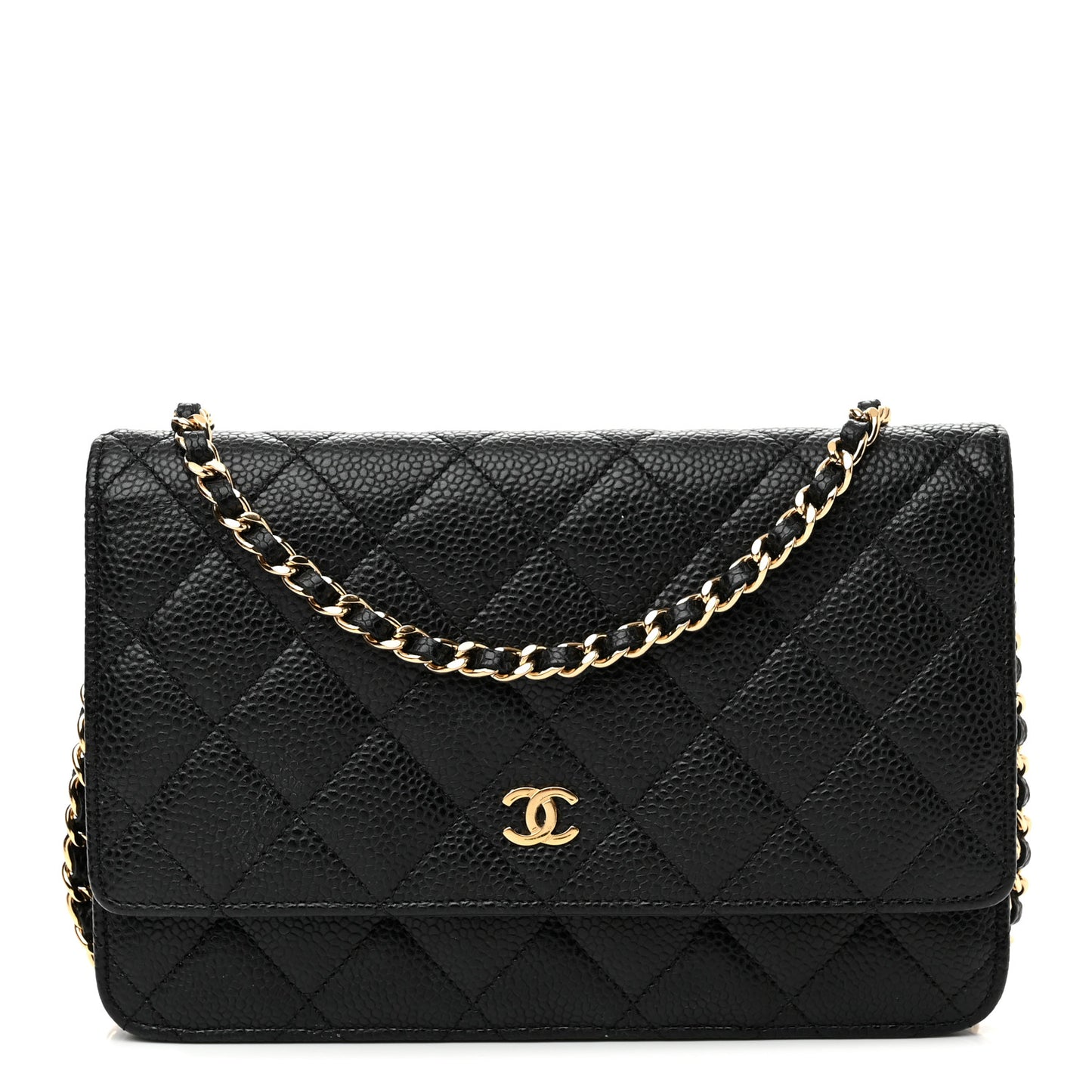 Caviar Quilted Wallet On Chain WOC Black