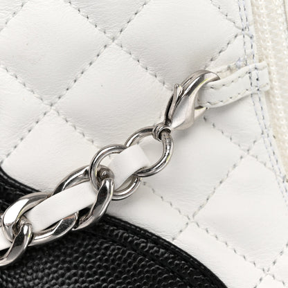 Chanel Caviar Calfskin Quilted Chain Lace Up Combat Boots 40 White Black 12 of 13