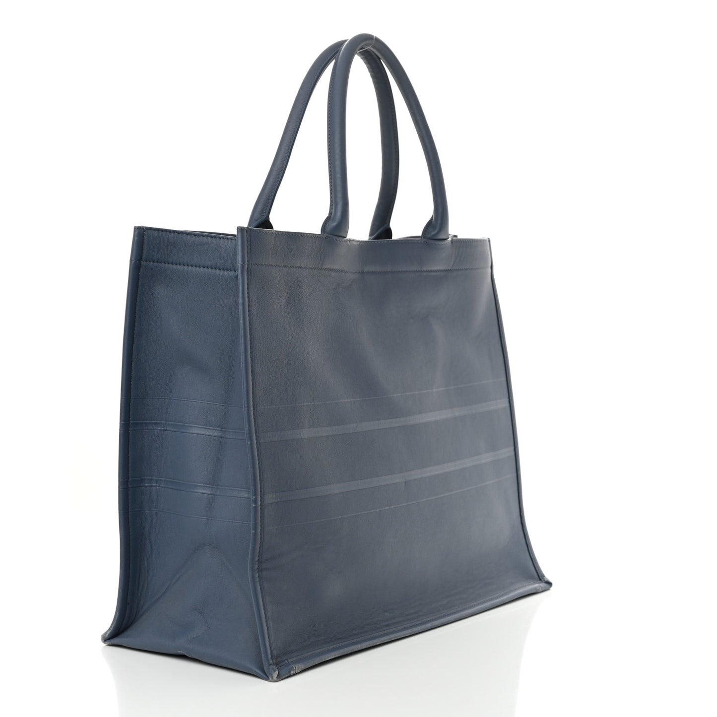 Calfskin Embossed Large Book Tote Blue