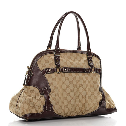 Gucci Monogram Medium Horsebit Nail Boston Brown 3 of 14