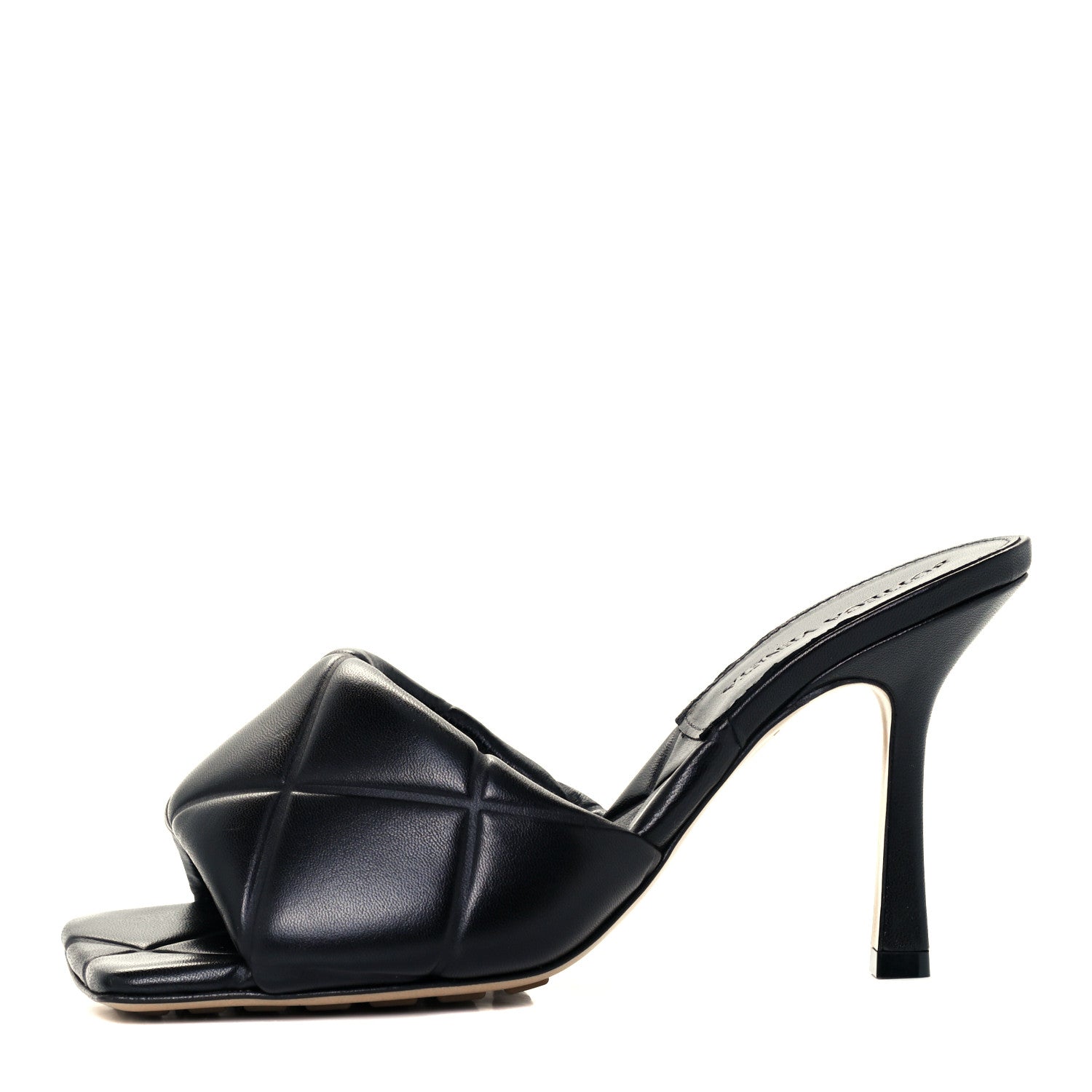 Bottega Veneta Nappa Quilted Rubber Lido Mule Sandals 36 Black 1 of 10